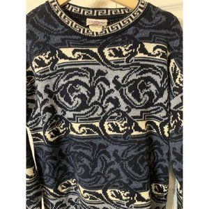 VINTAGE JJ POOLE Knit Pullover Sweater Mens Sz M Blue Made in USA‎